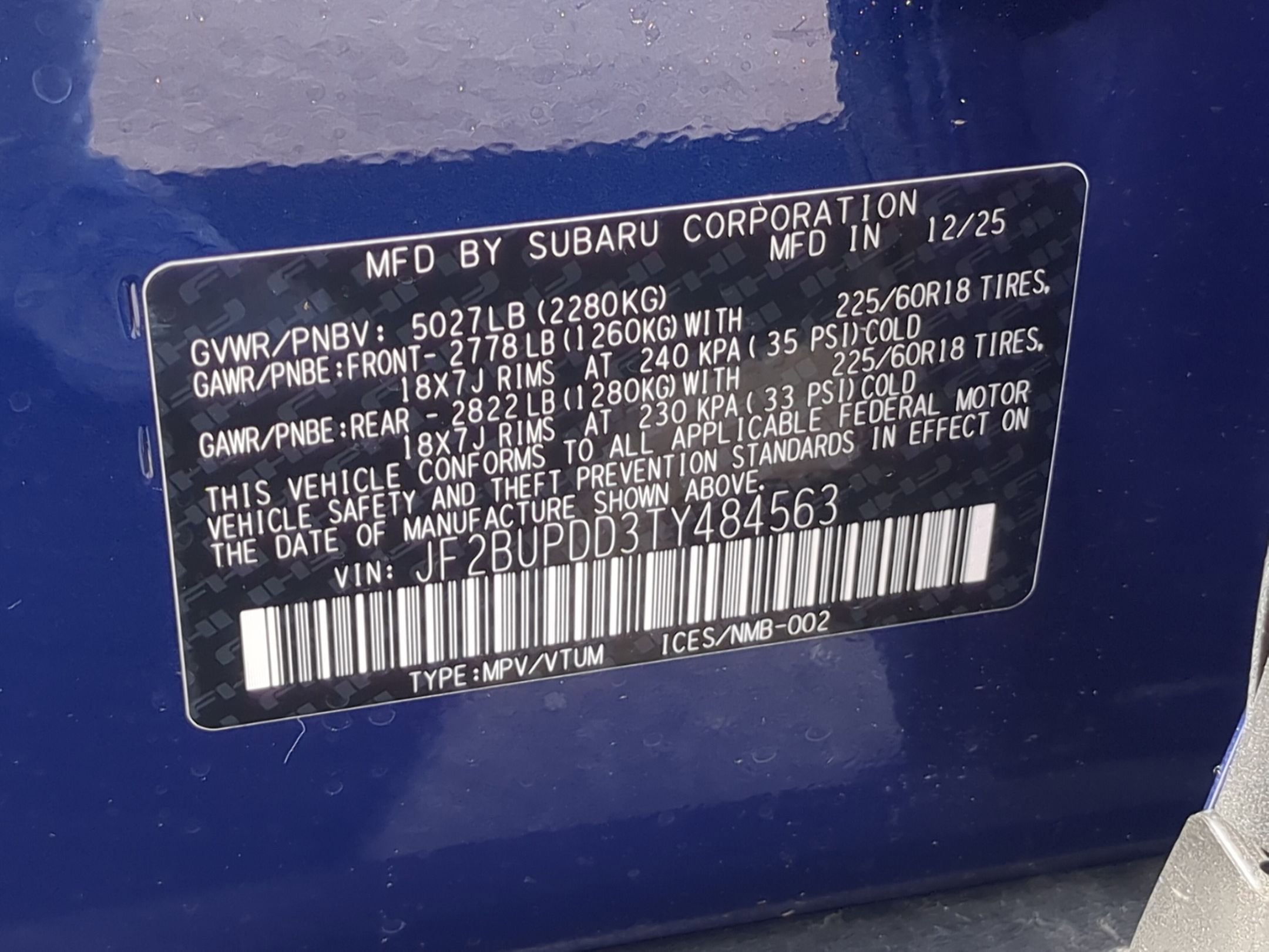 New 2026 SAPPHIRE BLUE PEARL Subaru Limited image 16