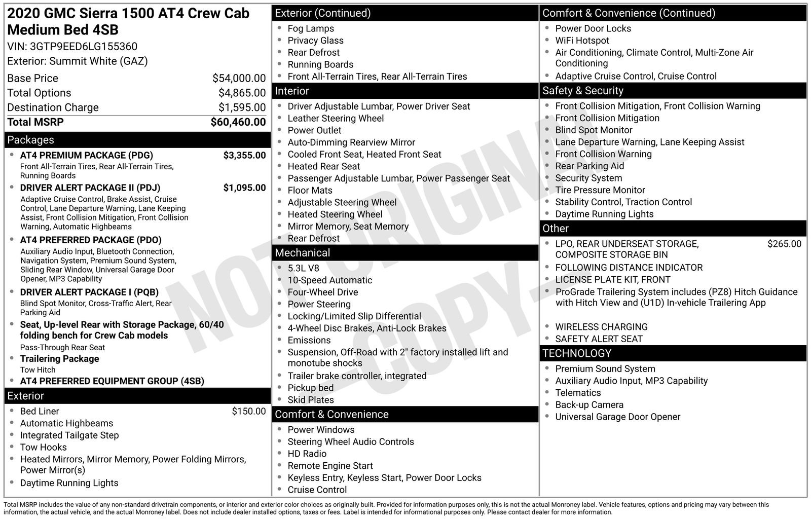Used 2020 Summit White GMC AT4 image 37