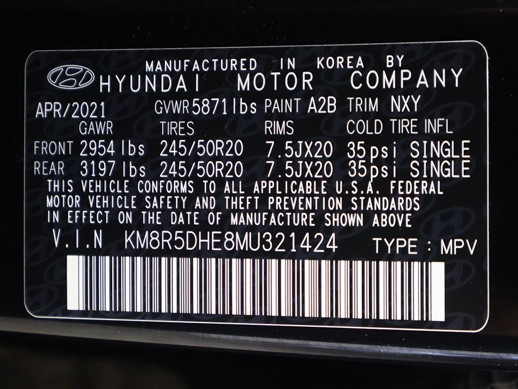 Used 2021 Black Hyundai Limited image 60