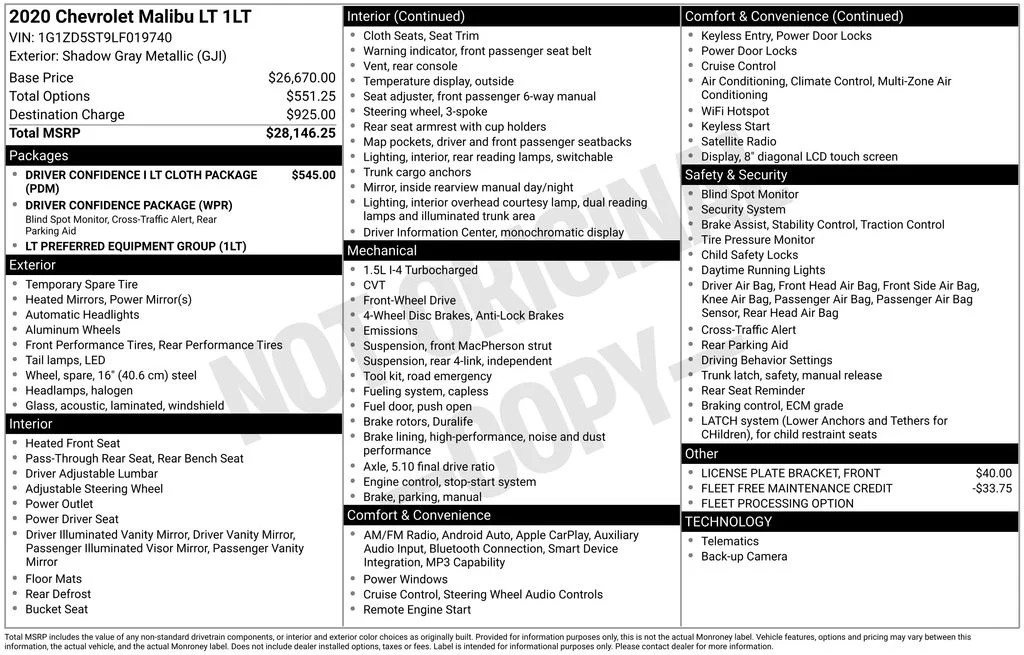 Used 2020 Gray Chevrolet LT image 2