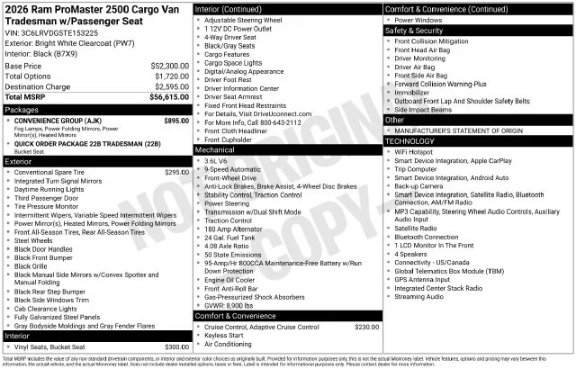Used 2026 White Ram High Roof image 4