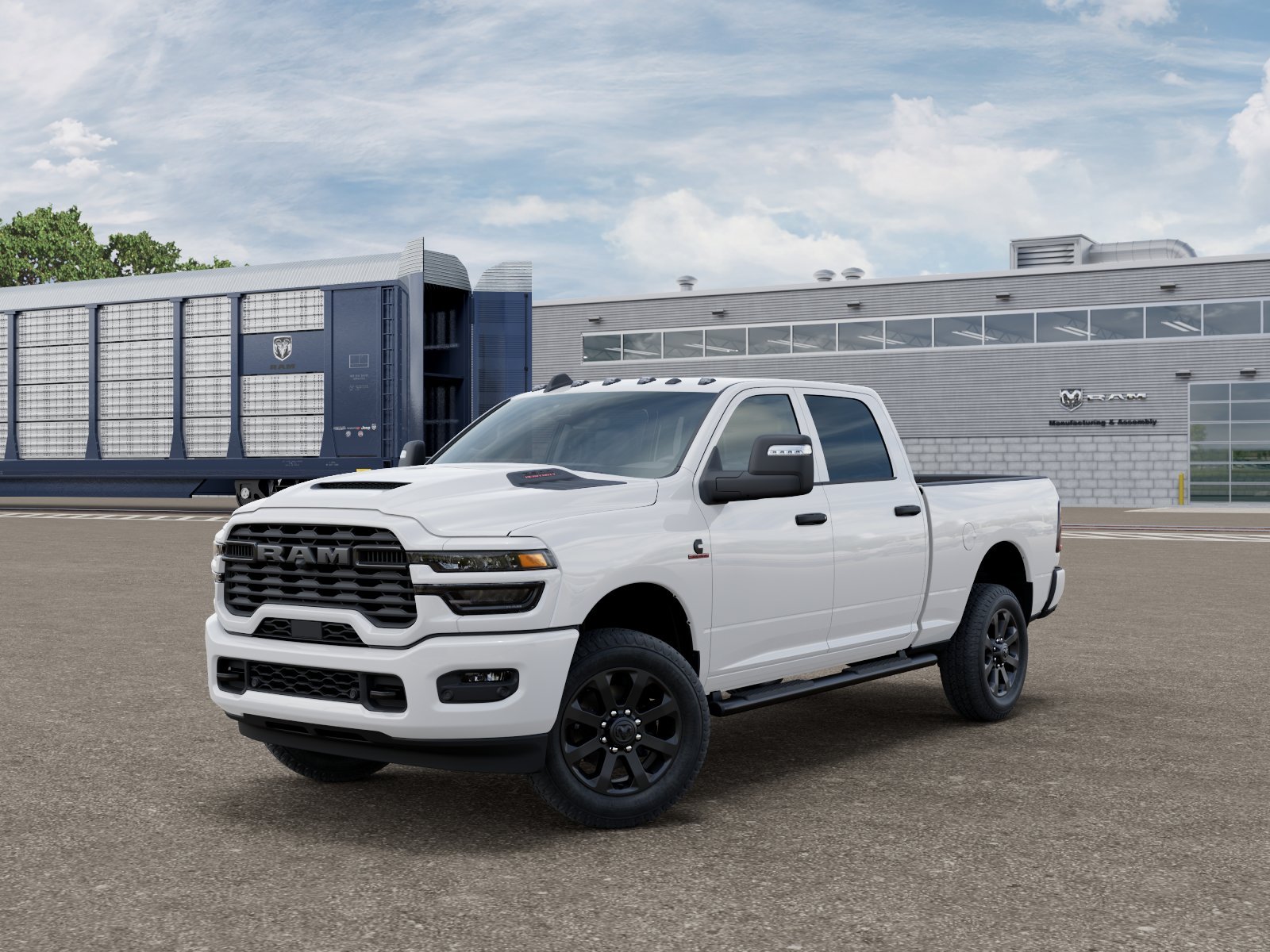 New 2026 Bright White Clear-Coat Exterior Paint RAM Black Express image 2