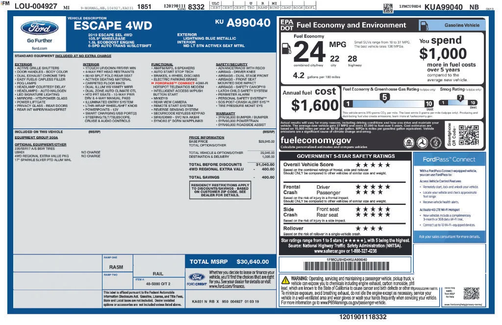Used 2019 Blue Ford SEL image 9