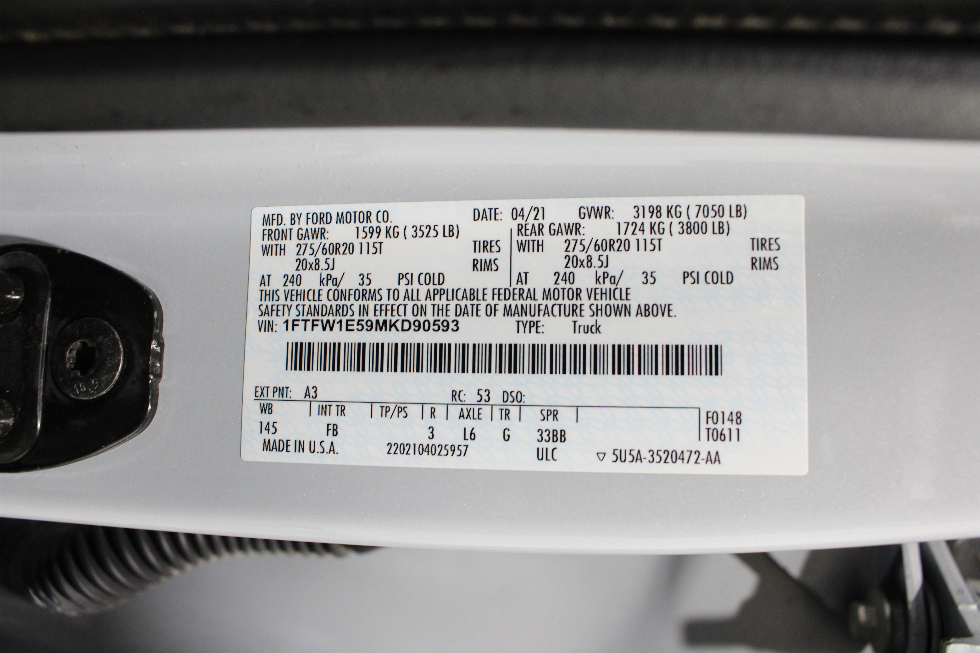 Used 2021 Space White Metallic Ford XLT image 39