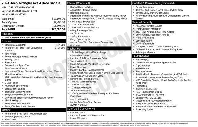 Used 2024 Black Clearcoat Jeep Sahara 4xe image 23