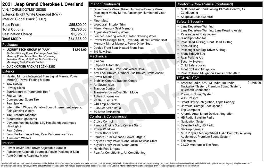 Certified Used 2021 White Jeep Overland image 6