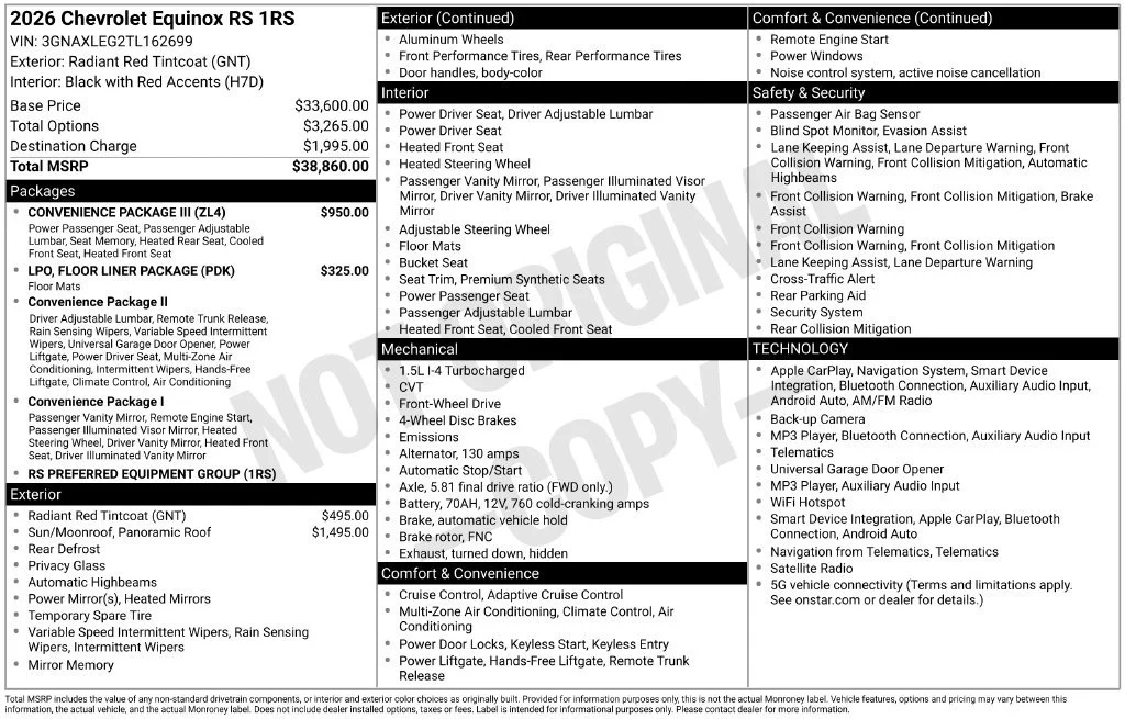 Used 2026 Radiant Red Tintcoat Chevrolet RS image 20