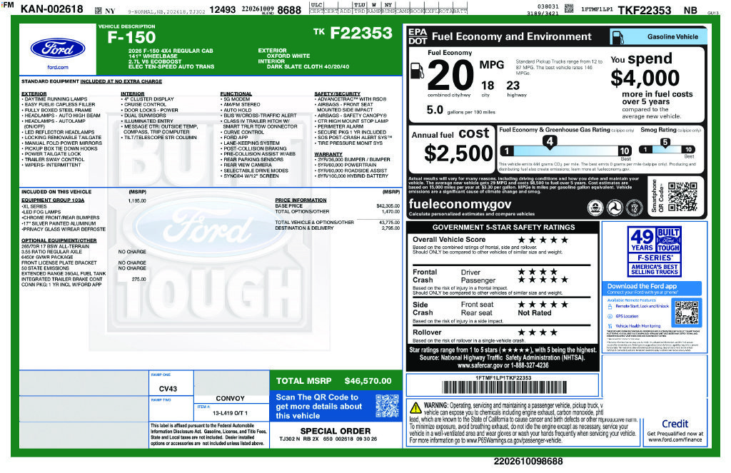 New 2026 White Ford XL image 6