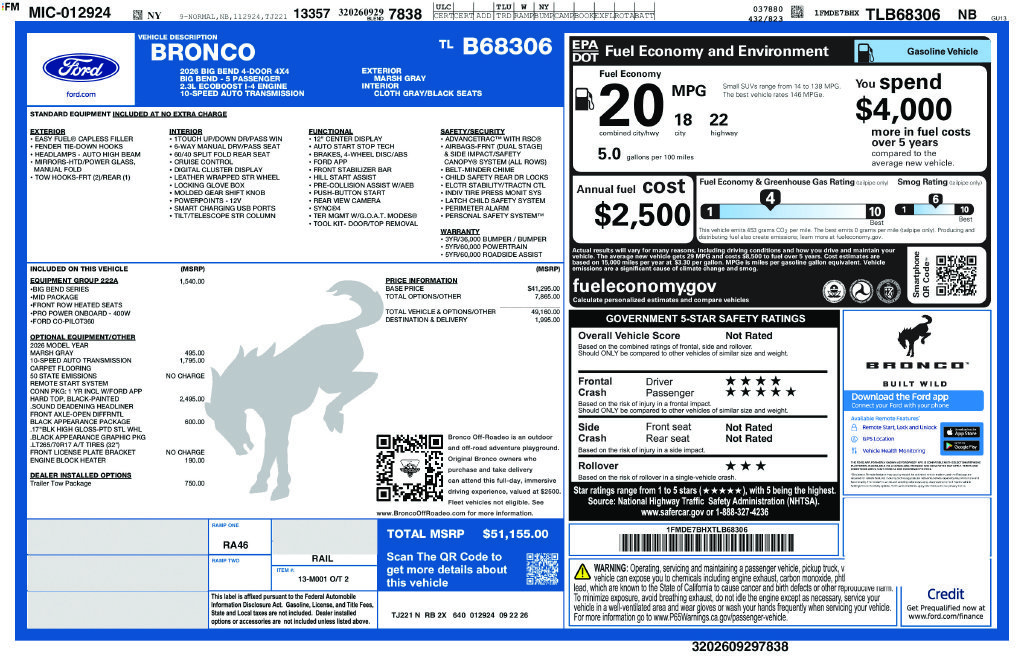 New 2026 Marsh Gray Ford Big Bend® image 2