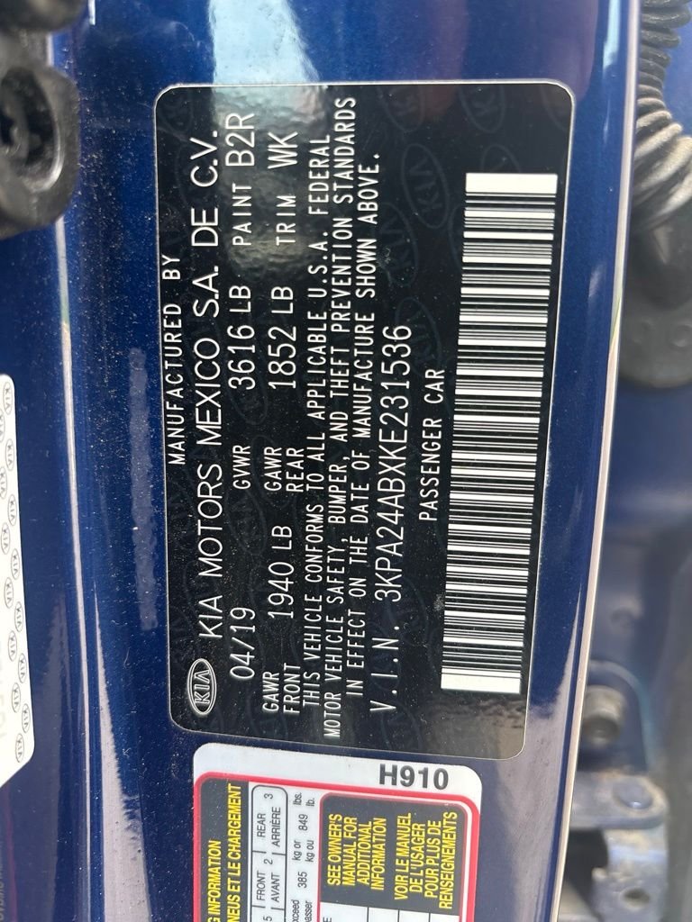 Used 2019 Blue Kia S image 14