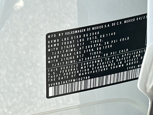 Certified Used 2023 White Volkswagen 2.0T S image 34