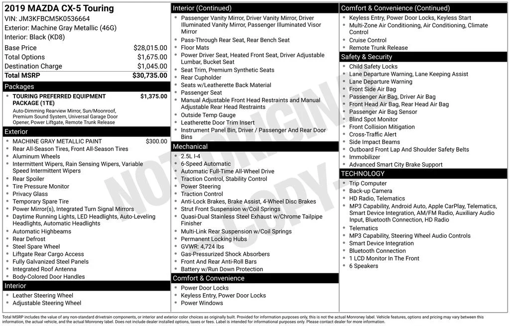 Used 2019 Machine Gray Mazda Touring image 39
