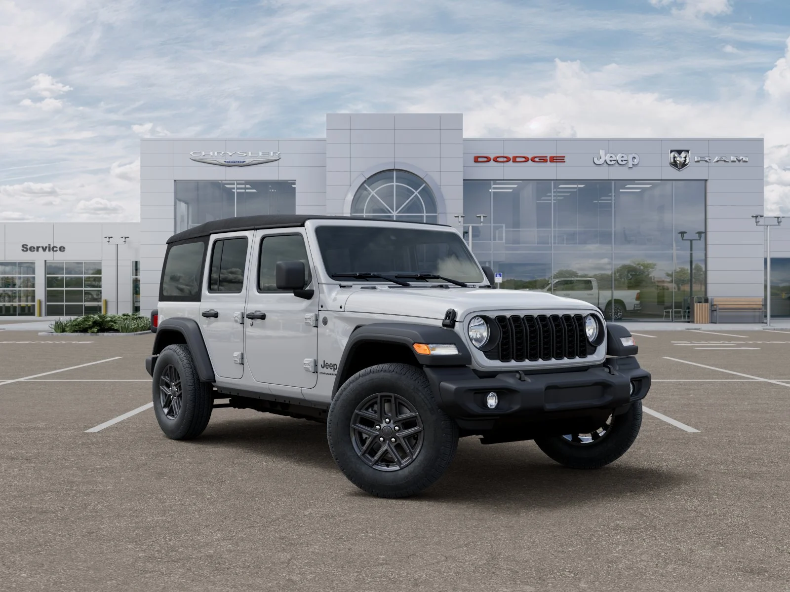 New 2025 Bright White Clear-Coat Exterior Paint Jeep Sport S image 32