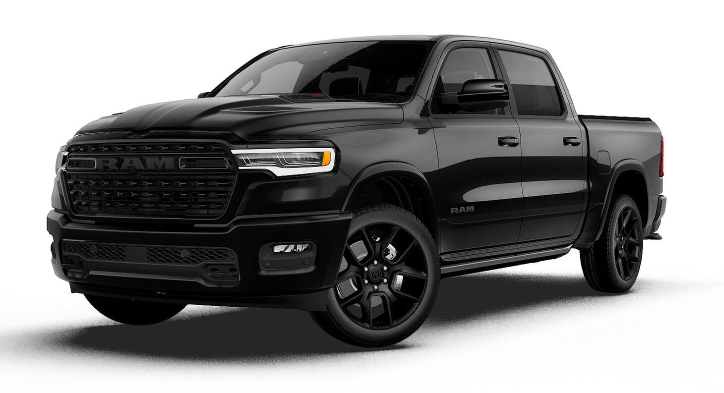 New 2027 Diamond Black Crystal Pearl-Coat Exterior Paint Ram Limited image 1