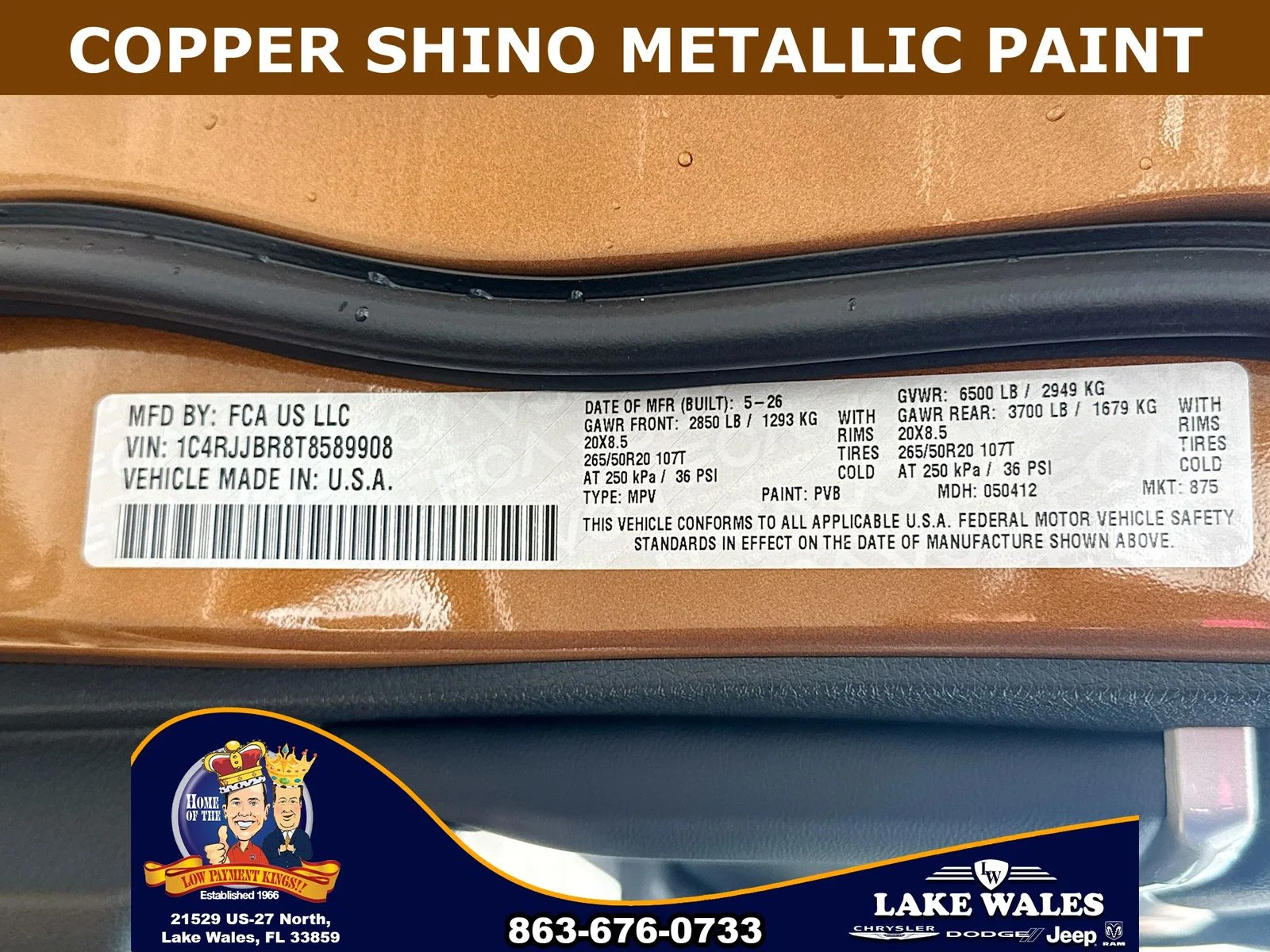 New 2026 Copper Shino Metallic Clear-Coat Exterior Paint Jeep Limited image 32