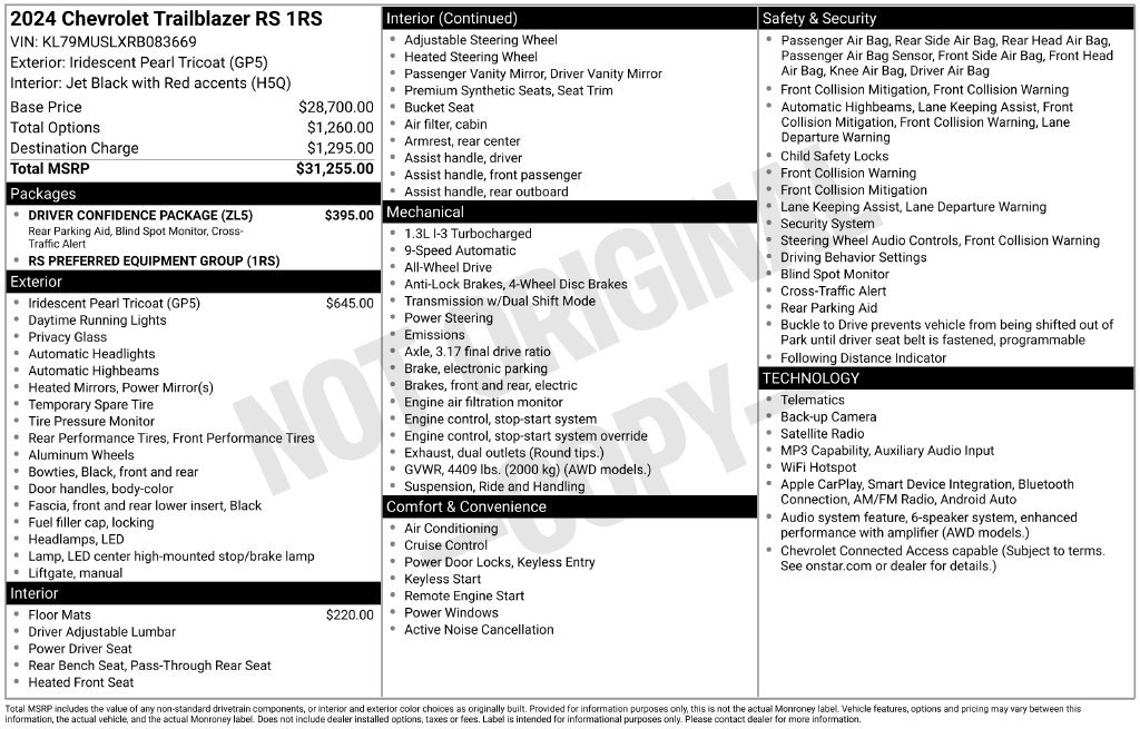 Used 2024 Beige Chevrolet RS image 9