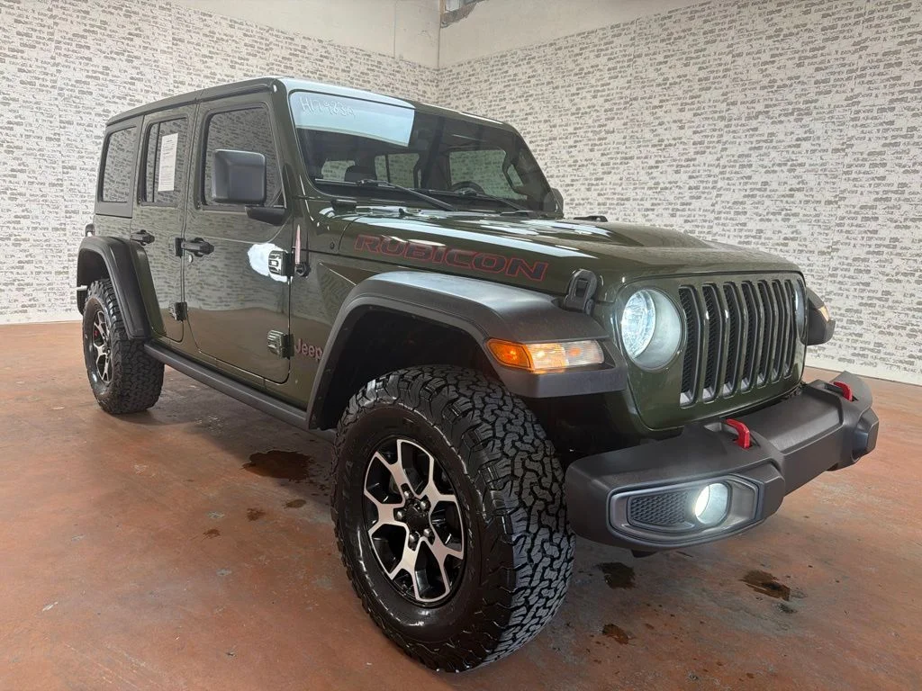 Used 2021 Sarge Green Clearcoat Jeep Unlimited Rubicon image 1
