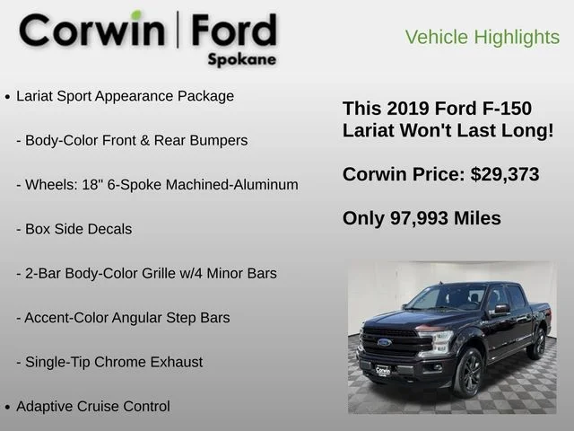 Used 2019 Magma Red Metallic Ford Lariat image 12