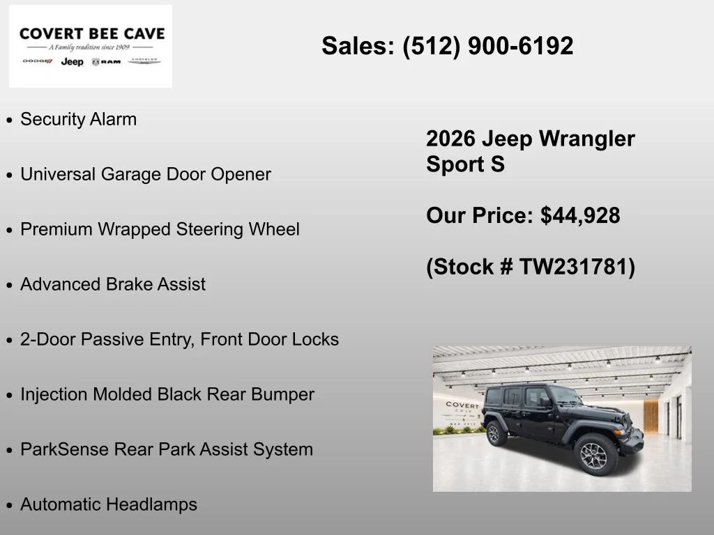 New 2026 Black Jeep Sport S image 31