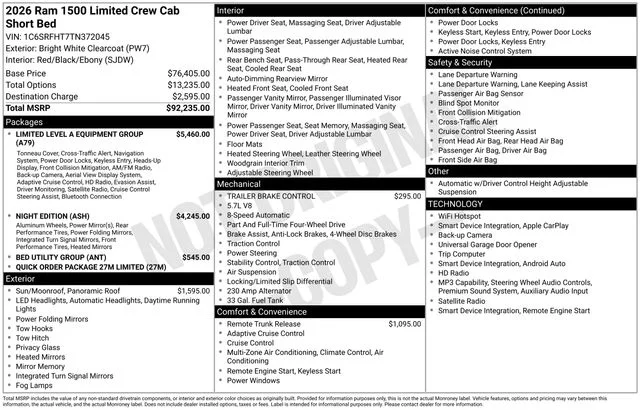 New 2026 Bright White Clear-Coat Exterior Paint RAM Limited image 15