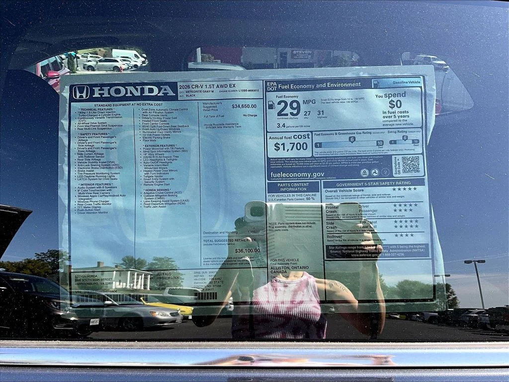 New 2026 Meteorite Gray Metallic Honda AWD EX image 29