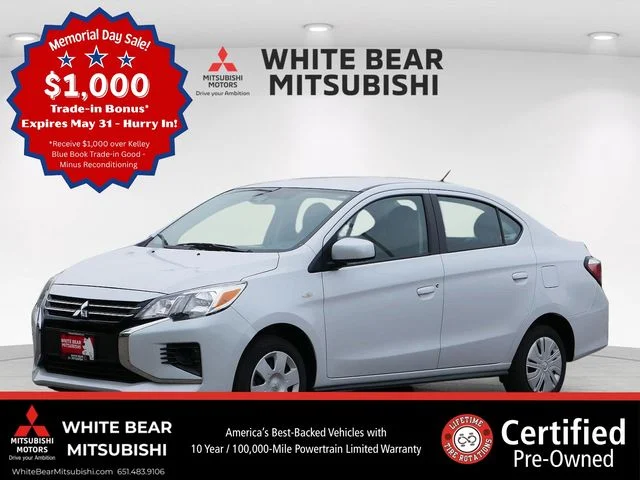 Certified 2024 Mitsubishi Mirage G4 ES with VIN ML32FUFJXRHF01528 for sale in White Bear Lake, Minnesota