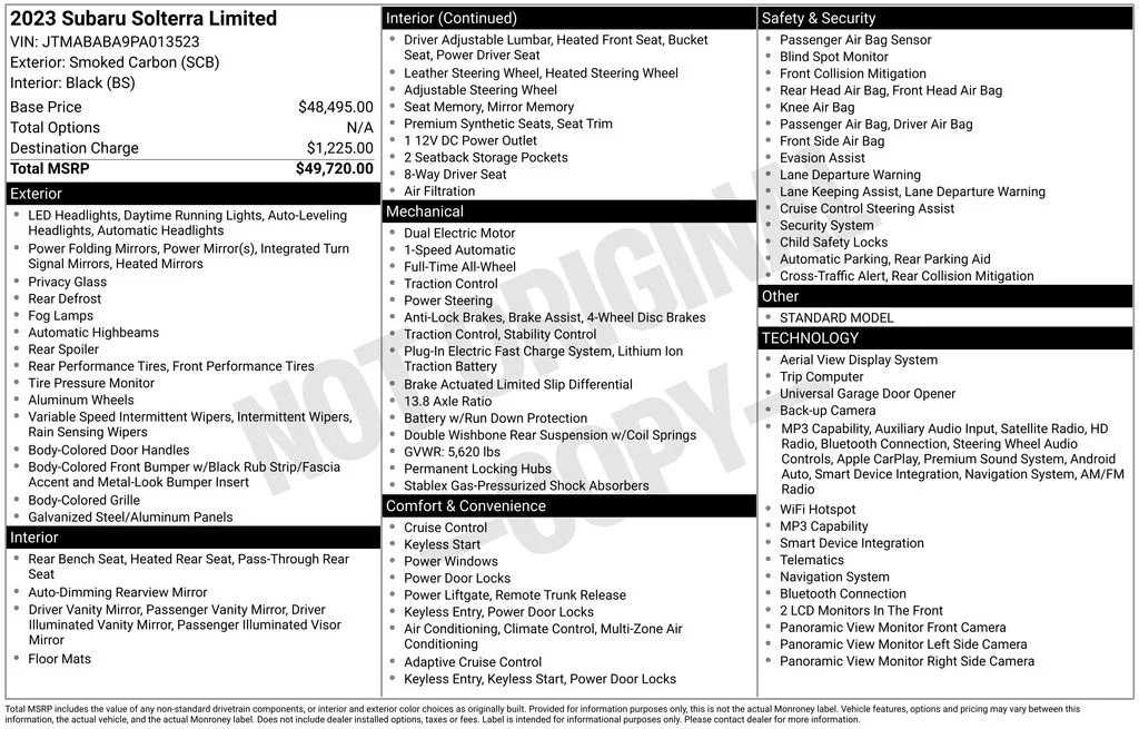 Used 2023 Black Subaru Limited image 16