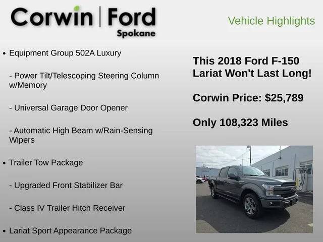Used 2018 Magnetic Metallic Ford Lariat image 18