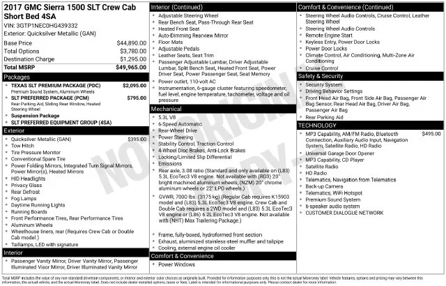 Used 2017 Silver GMC SLT image 16