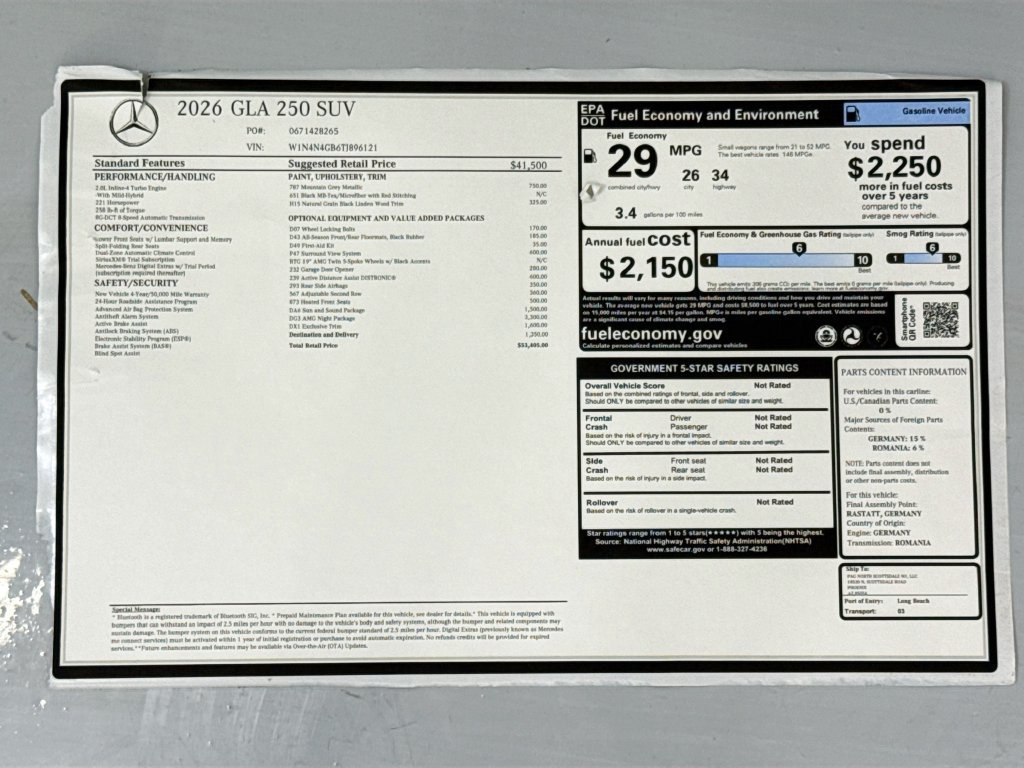 New 2026 Mountain Grey Metallic Mercedes-Benz GLA 250 image 9
