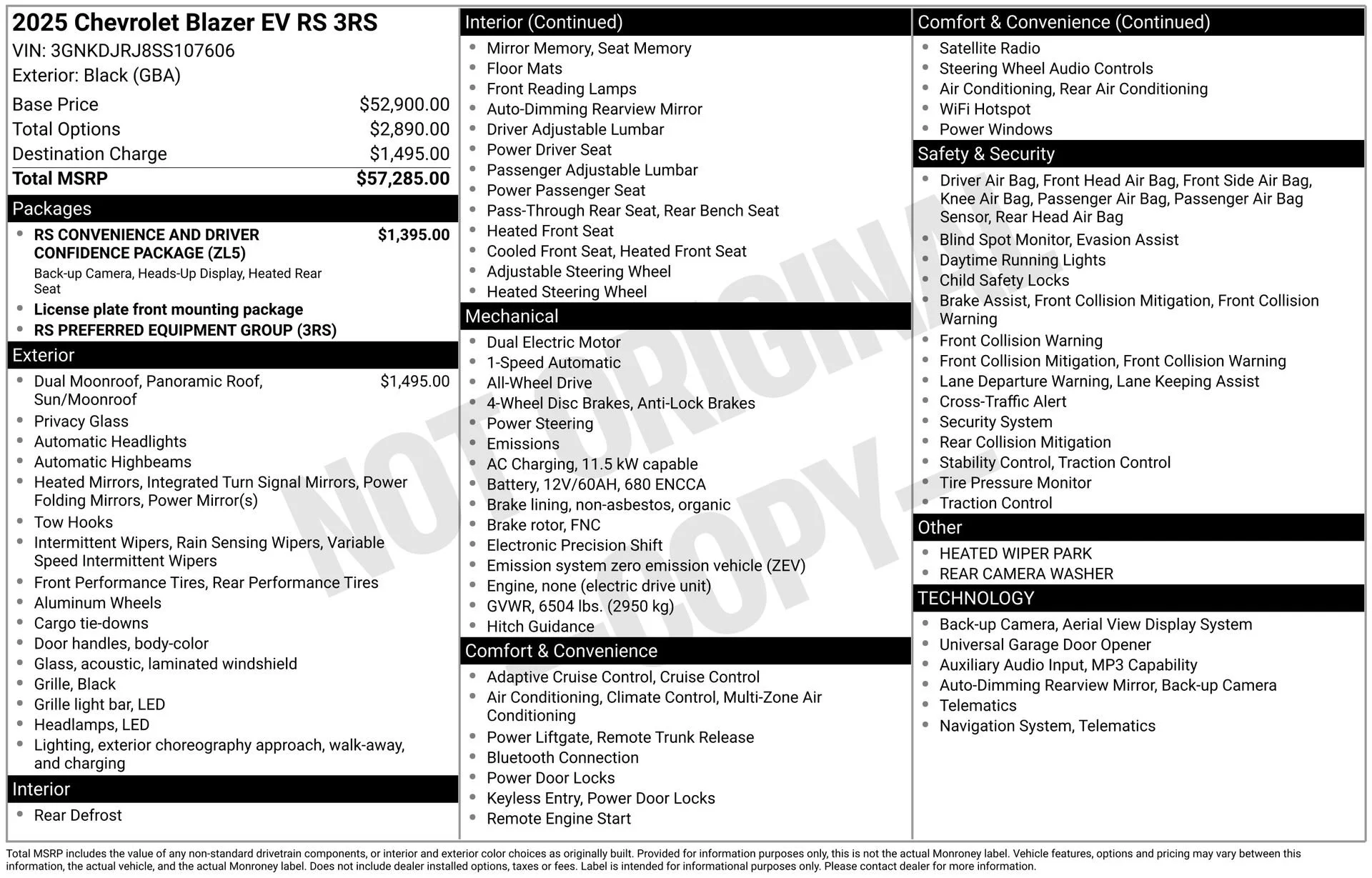 New 2025 Black Chevrolet RS image 4