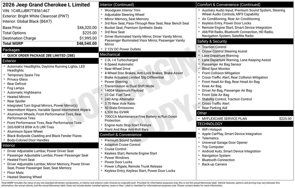 New 2026 Bright White Clear-Coat Exterior Paint Jeep Limited image 7