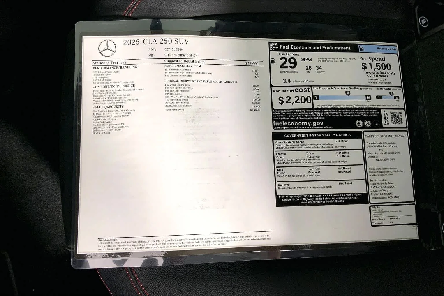 New 2025 Cosmos Black Metallic Mercedes-Benz GLA 250 image 16