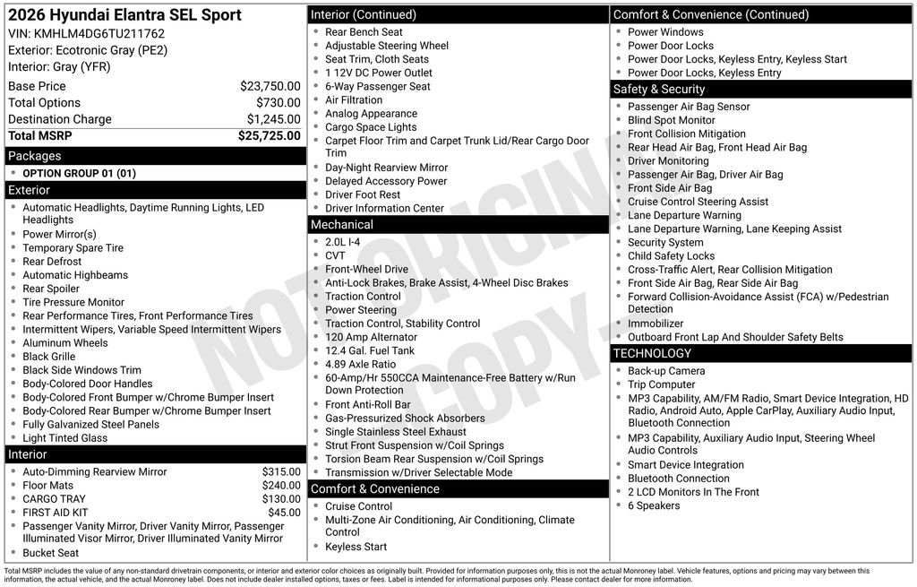 New 2026 Gray Hyundai SEL Sport image 23