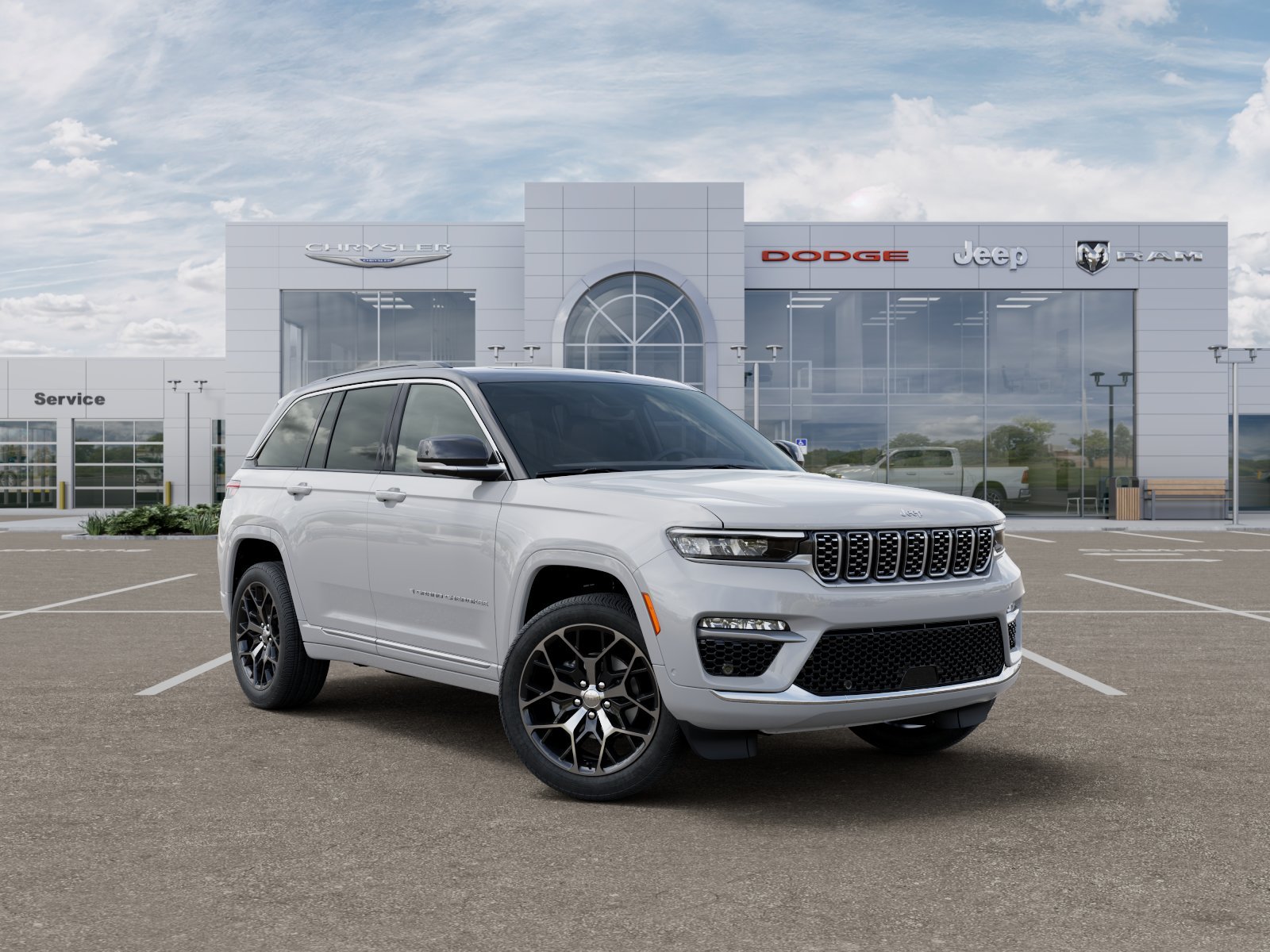 New 2025 Bright White Clear-Coat Exterior Paint Jeep Summit Reserve image 3