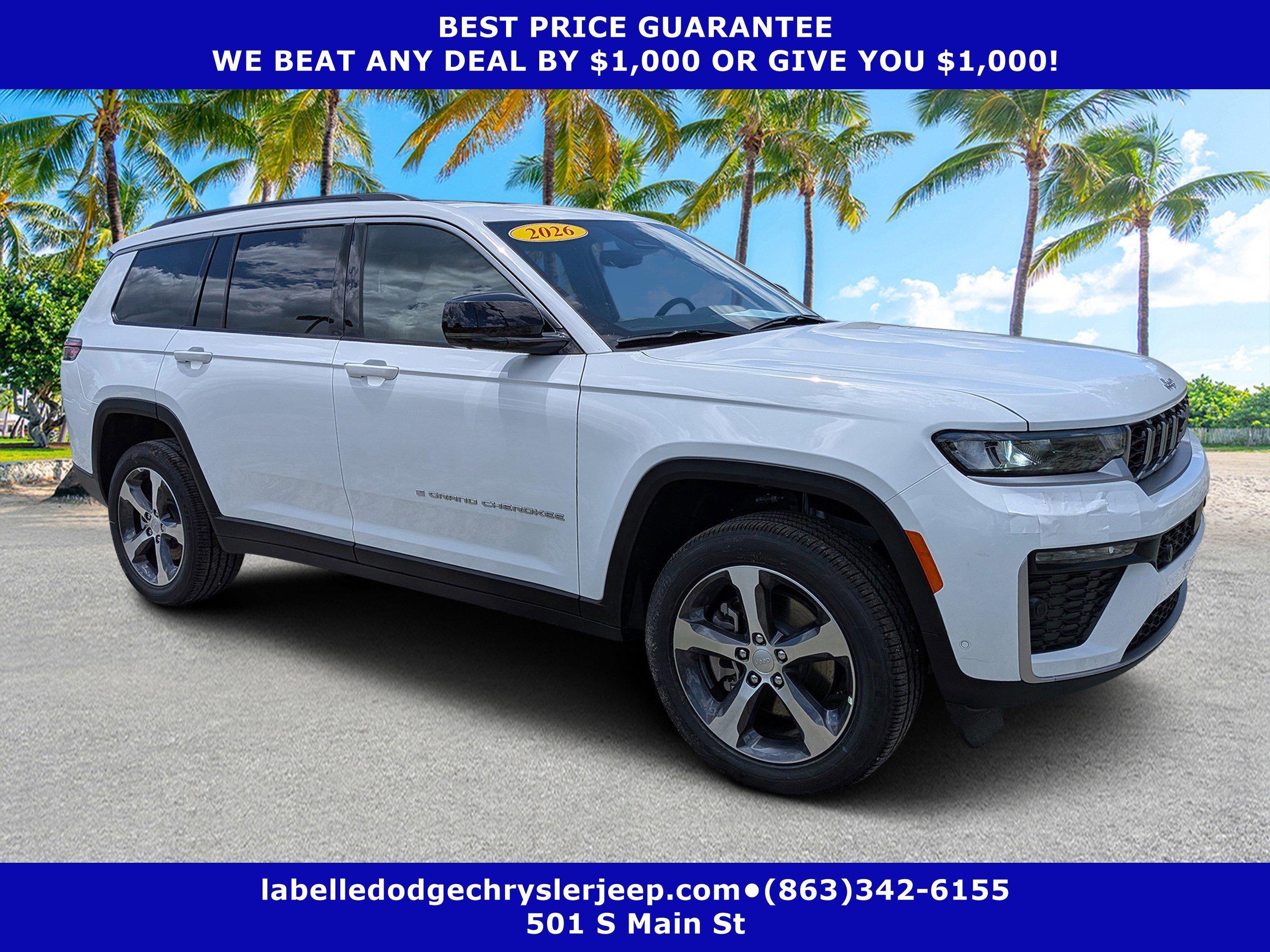 New 2026 Bright White Clear-Coat Exterior Paint Jeep Limited image 1