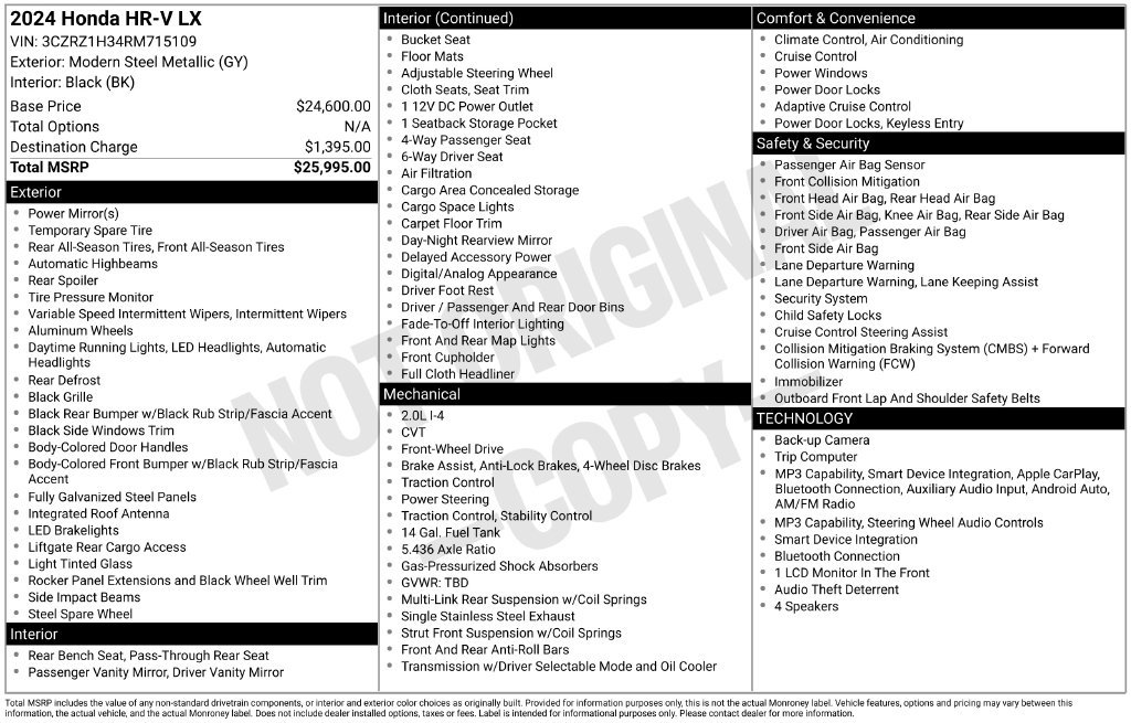 Certified Used 2024 Modern Steel Metallic Honda 5DR 2WD LX image 18
