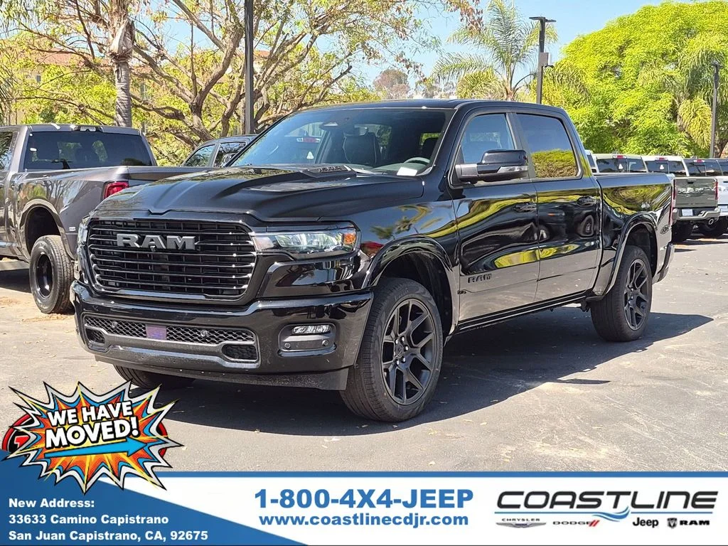 New 2026 Diamond Black Crystal Pearl-Coat Exterior Paint RAM Laramie image 1