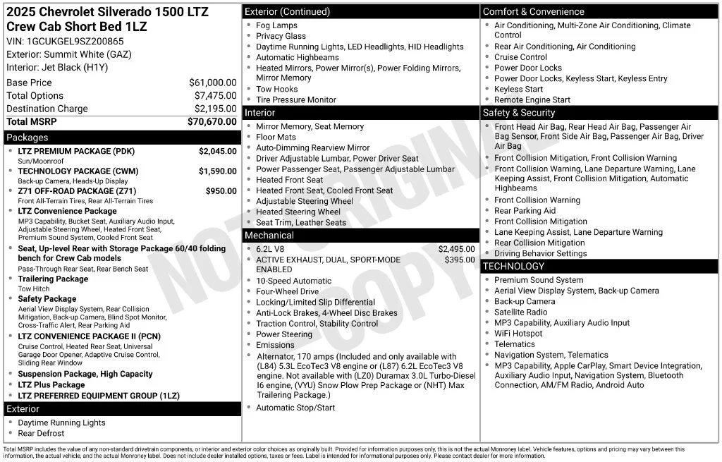 Used 2025 White Chevrolet LTZ image 10