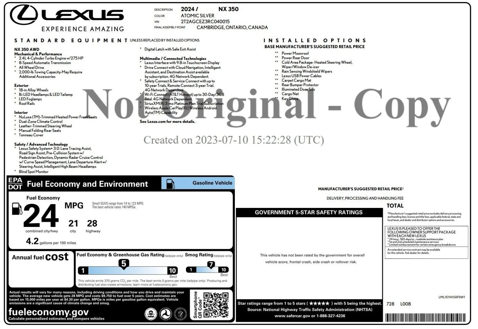 Certified Used 2024 Atomic Silver Lexus NX 350 image 3