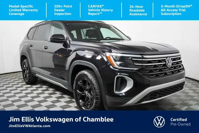 Certified Used 2025 Deep Black Pearl Volkswagen 2.0T Peak Edition image 1