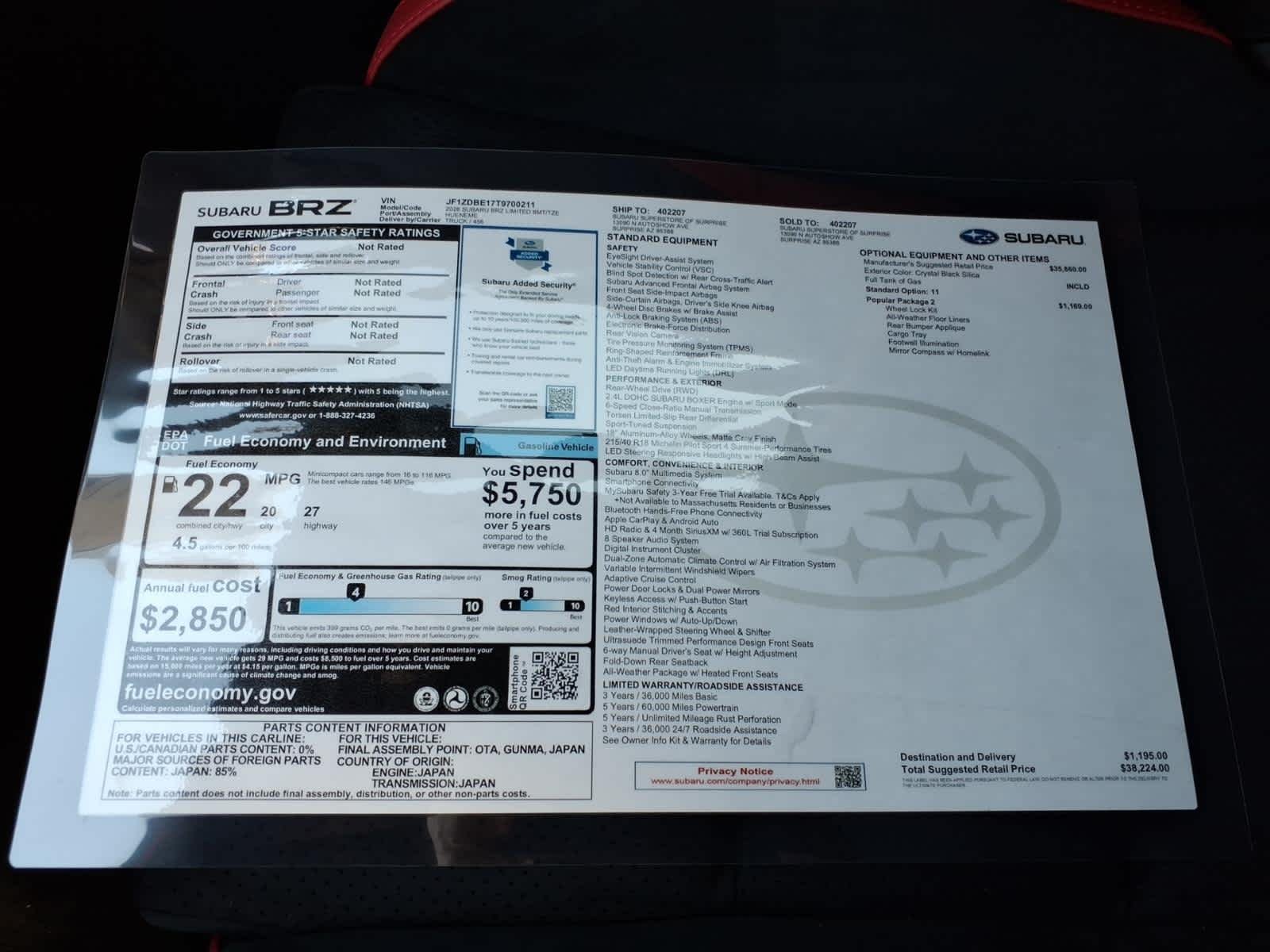 New 2026 CRYSTAL BLACK SILICA Subaru Limited image 40