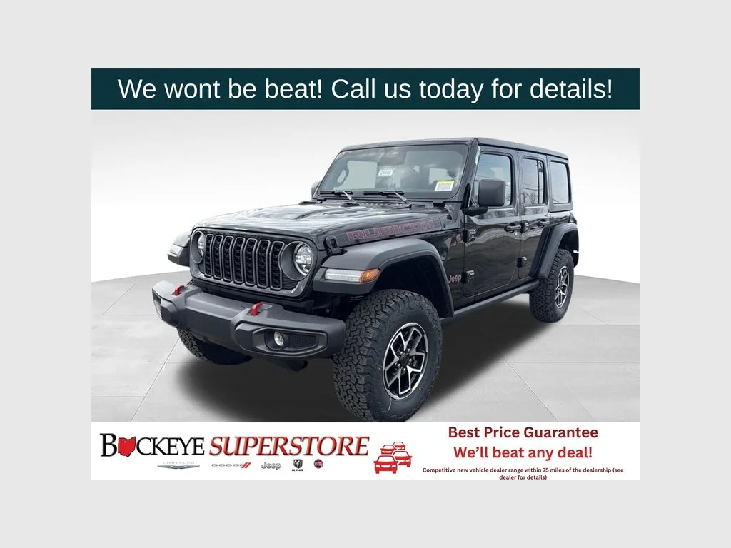 New 2026 Black Clear-Coat Exterior Paint Jeep Rubicon image 1