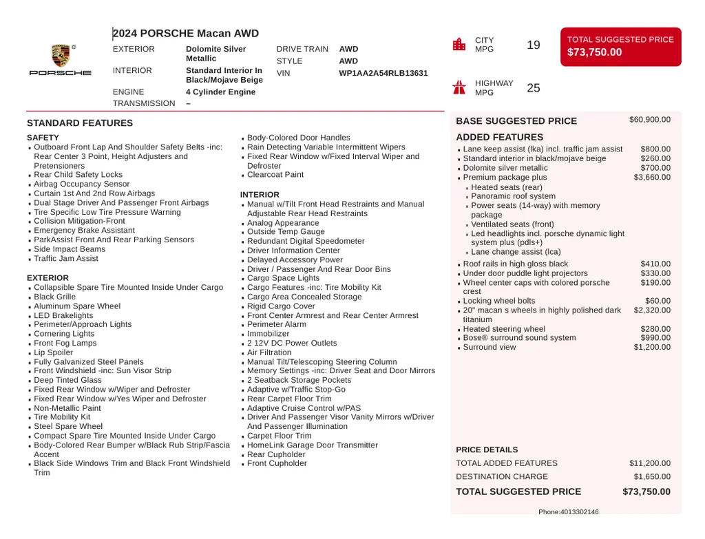 Used 2024 Dolomite Silver Metallic Porsche Base image 6