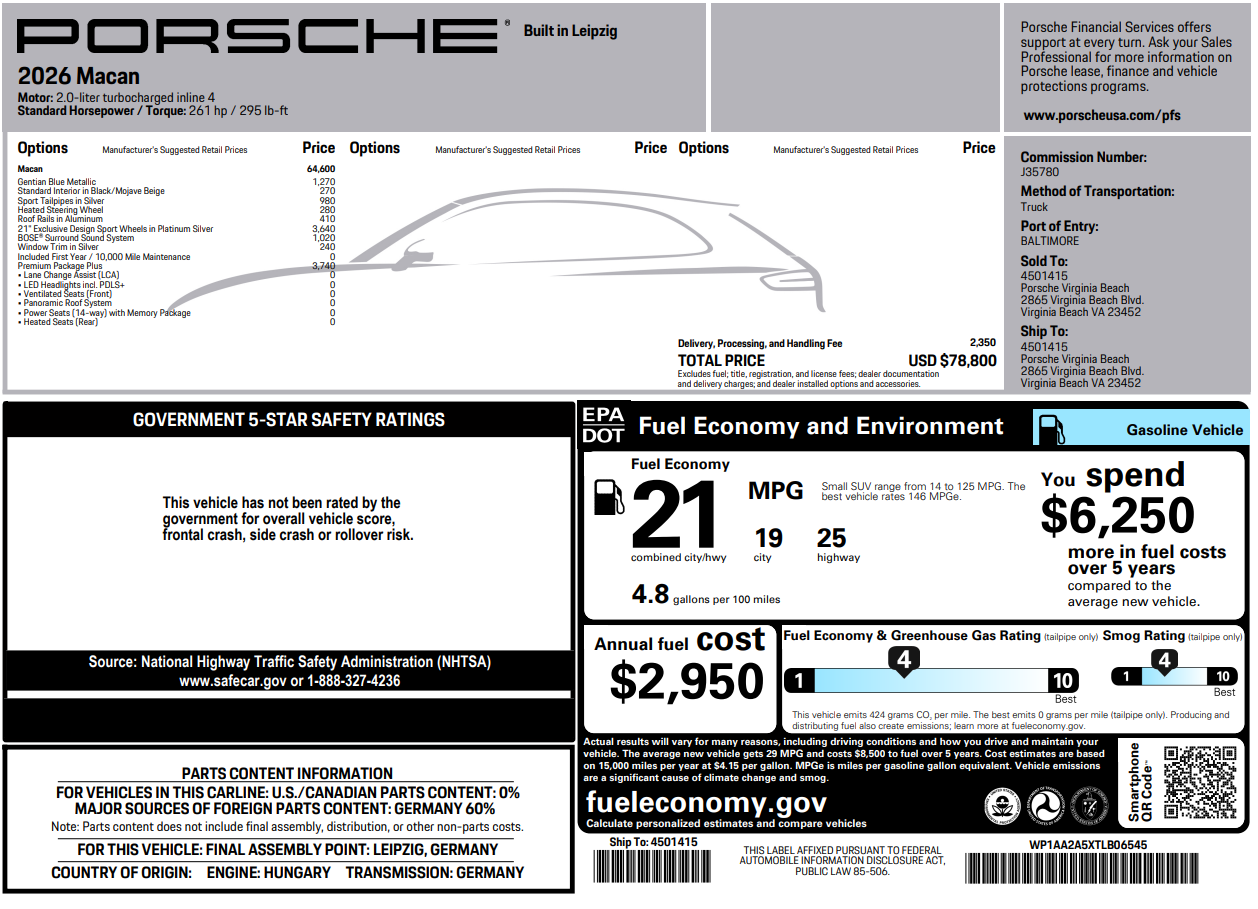 Used 2026 Blue Porsche  image 42