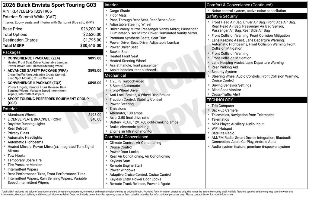 New 2026 Summit White Buick Sport Touring image 28