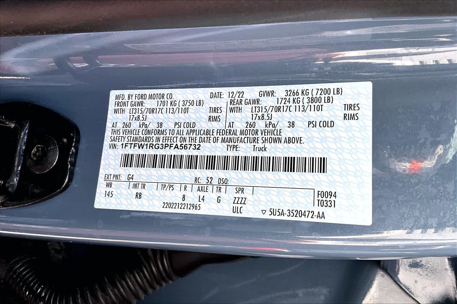 Used 2023 Azure Gray Metallic Tri-Coat Ford Raptor image 34