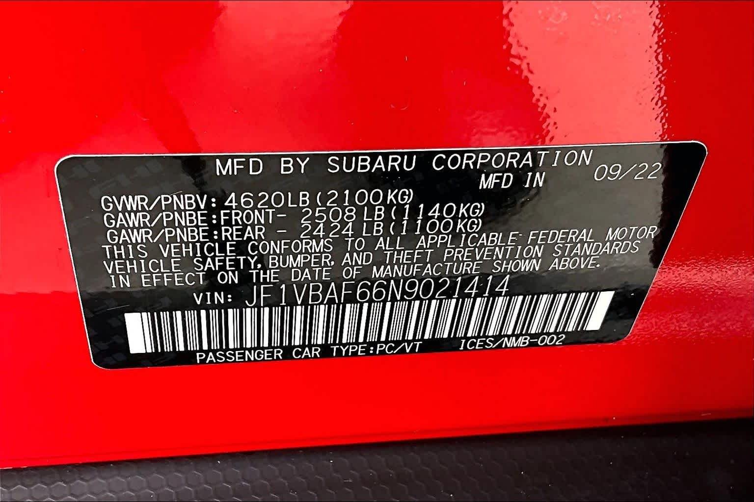 Used 2022 Ignition Red Subaru Premium image 33