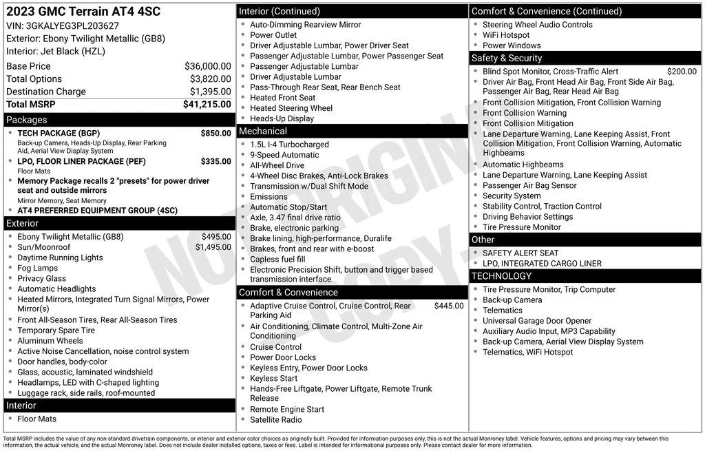Used 2023 Black GMC AT4 image 2