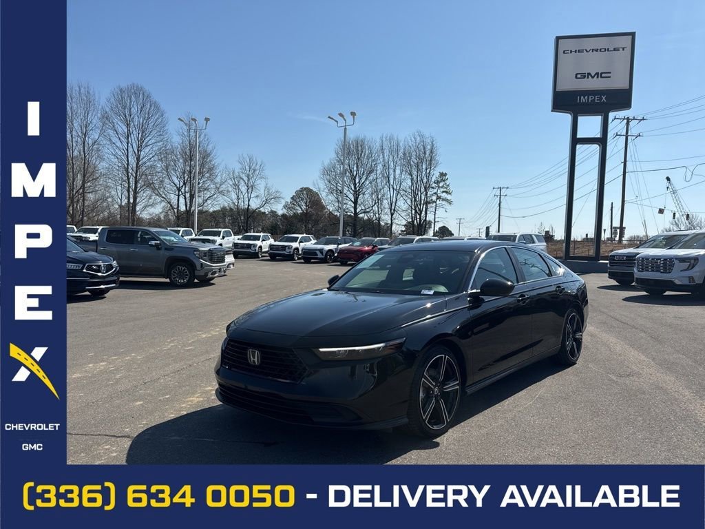 Black 2025 Honda Accord Hybrid Sport FWD Sedan Front-Wheel Drive